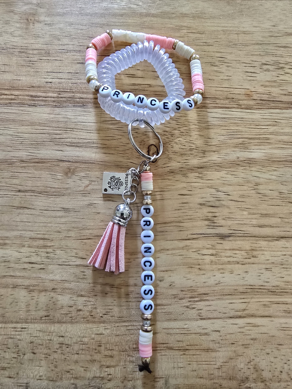 PRINCESS Pink And Cream Wristlet And Bracelet Set